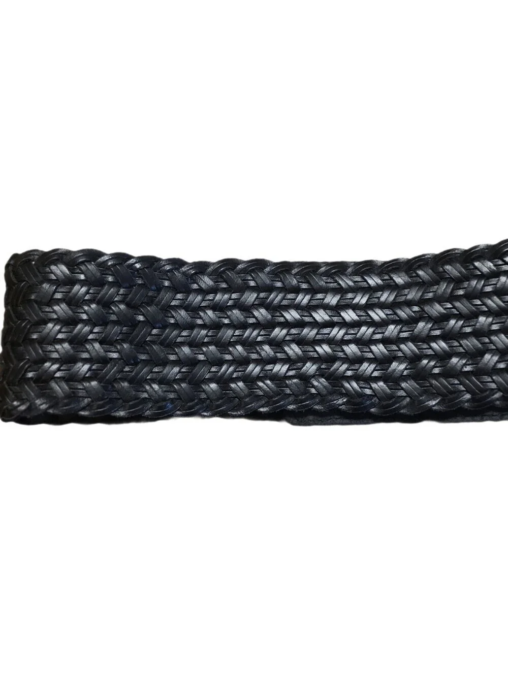 VTG 2006 Old Navy Wide Braided Leather Belt - Black Y2K Boho Excellent Condition